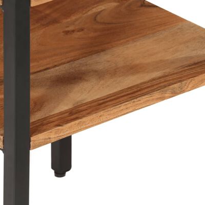vidaXL Stranska mizica 35x35x45 cm trden akacijev les in železo