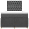 vidaXL Box spring postelja z vzmetnico temno siva 120x190 cm blago