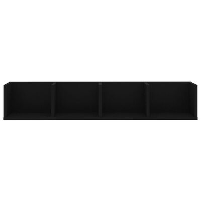 vidaXL Stenska polica za CD plošče črna 100x18x18 cm iverna plošča
