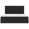 vidaXL Otomanski posteljni okvir z vzmetnico črn 180x200 cm blago