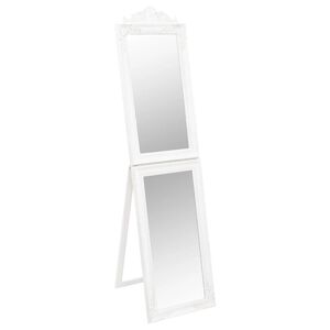 vidaXL Prostostoječe ogledalo belo 40x160 cm