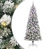 vidaXL Umetno Zložljivo Božično Drevo 300 LED Zelena in Bela 210 cm