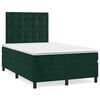 vidaXL Box spring postelja z vzmetnico temno zelena 120x200 cm žamet