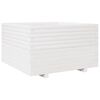 vidaXL Vrtno cvetlično korito belo 80x80x49,5 cm trdna borovina