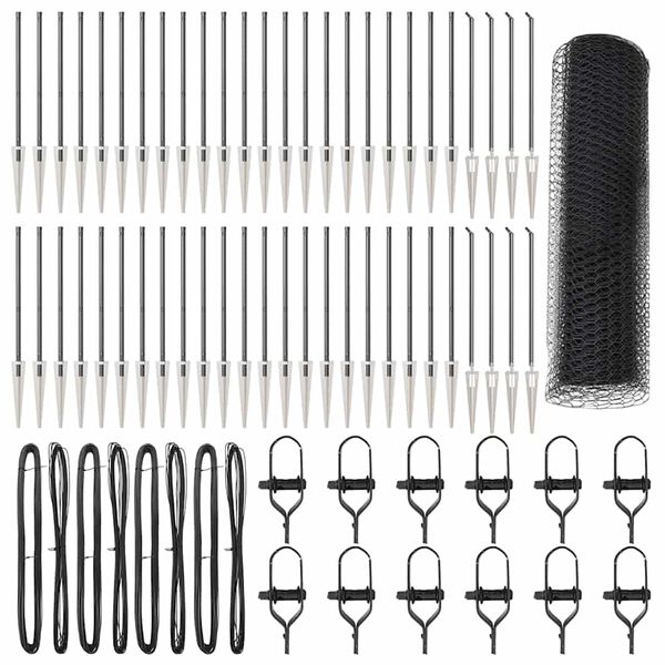 vidaXL Steber ograje. Siva 100 x 0,6 m (25 mm mreža) Jeklo in PVC