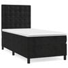 vidaXL Box spring postelja z vzmetnico črn 90x190 cm žamet
