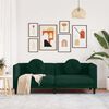 vidaXL Kavč trosed z blazinami temno zelen žamet