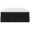 vidaXL Otomanska postelja z vzmetnico črn 120x200 cm blago