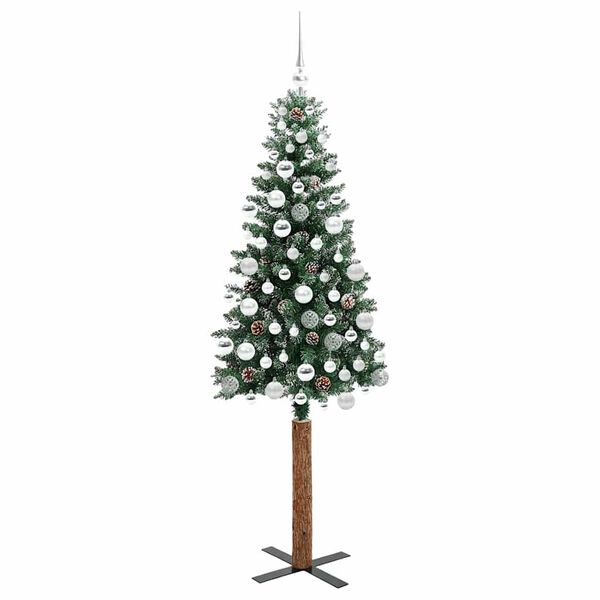 vidaXL Ožja jelka med 300 LED Zelena 180 cm PVC in trden bor