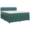 vidaXL Postelja boxspring z vzmetnico Temno zelena 200 x 200 cm Žamet