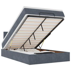 vidaXL Otomanska postelja z vzmetnico temno siva 120x190 cm žamet