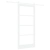 vidaXL Drsna vrata ORKDAL Bela 93 x 202 cm Trden borov les in steklo
