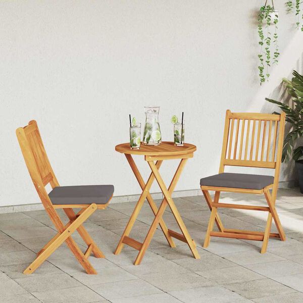 vidaXL Vrtnik Bistro Set 3 pcs Rjava Trden akacijev les