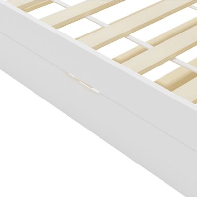 vidaXL Izvlečni posteljni okvir bel iz borovine 90x200 cm