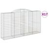vidaXL Obokane gabion ko&scaron;are 17 kosi 300x50x160/180cm pocinkano železo