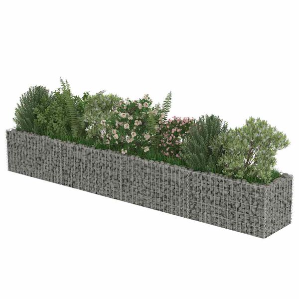 vidaXL Visoka greda gabion pocinkano jeklo 360x50x50 cm