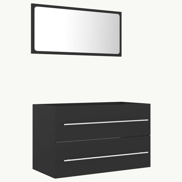 vidaXL 2-delni komplet kopalni&scaron;kega pohi&scaron;tva siva iverna plo&scaron;ča