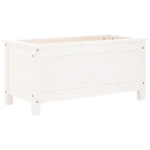 vidaXL Vrtno cvetlično korito belo 82,5x40x39 cm trdna borovina