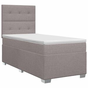 vidaXL Postelja boxspring z vzmetnico Taupe 80 x 200 cm Blago