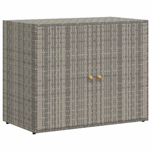vidaXL Vrtna omara za shranjevanje siva 100x55,5x80 cm poli ratan