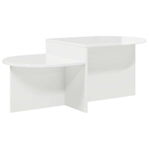 vidaXL Klubska miza Bela visok sijaj 100 x 50 x 40 cm Inženirski les