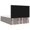 vidaXL Otomanska postelja z vzmetnico & LEDs taupe 140x200 cm blago