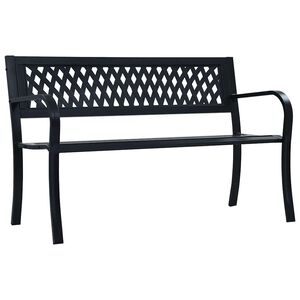 vidaXL Vrtna klop 125 cm črno jeklo