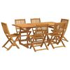 vidaXL Vrtna jedilna garnitura 7-delna 180x90x75 cm trden akacijev les