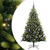 vidaXL Umjetna zložljiva božićna jelka 150 LED Zelena 150 cm PVC in PE