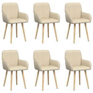 vidaXL Jedilni stoli 6 kos Blago Krem 56,5 x 50 x 87,5 cm