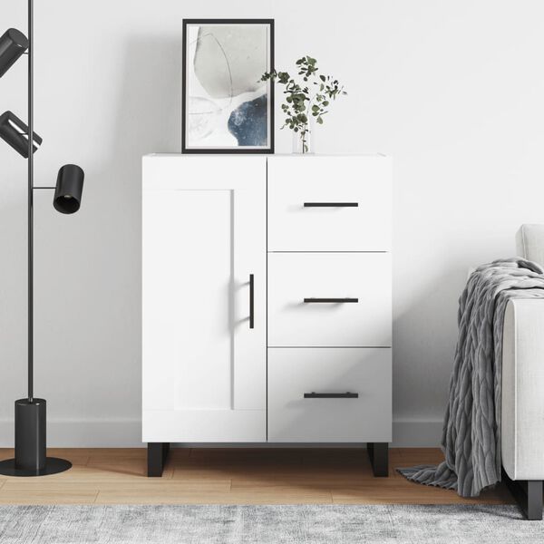 vidaXL Komoda bela 69,5x34x90 cm inženirski les