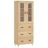 vidaXL Visoka komoda sonoma hrast 69,5x34x180 cm inženirski les