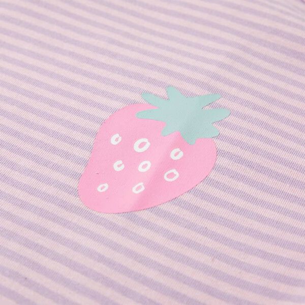 Otroška majica s kratkimi rokavi z volančki lila 92