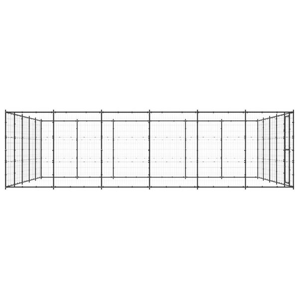 vidaXL Zunanji pasji boks jeklo 36,3 m&sup2;