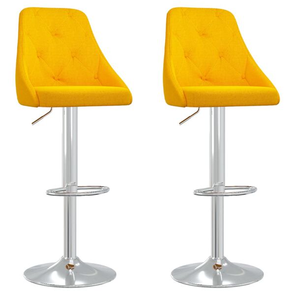 vidaXL Barski stolčki 2 kosa gorčično rumeno blago