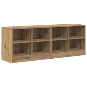 vidaXL Posteljna omarica s polico 2 pcs Artisan hrast 66 x 33 x 48 cm