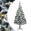 vidaXL Umestno božično drevo Bela 210 cm PVC, jeklo in plastika