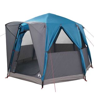 vidaXL &Scaron;otor za 3 osebe s streho Modra in siva 320 x 320 x 203 cm