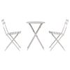 vidaXL Zložljiv bistro set 3 pcs Bež Jeklo