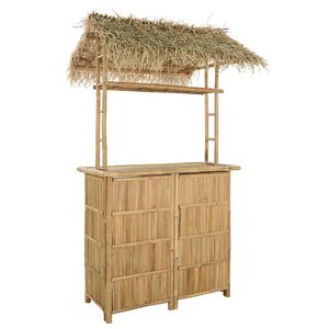 vidaXL Zunanja barska miza Naravna 115 x 95 x 215 cm Bambus