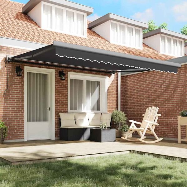 vidaXL Zložljiva tenda antracitna 4x3 m blago in aluminij