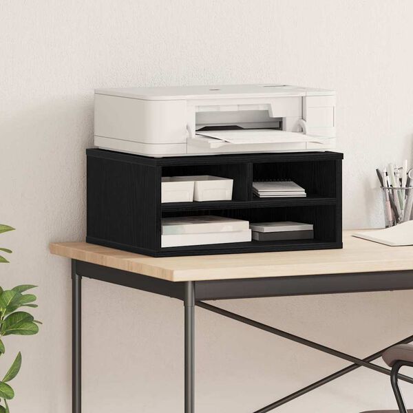 vidaXL Stojalo za tiskalnik Črni hrast 49 x 40 x 22.5 cm