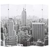 vidaXL Zložljiv paravan 228x170 cm New York podnevi črn in bel