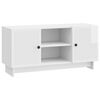 vidaXL TV omarica 102 x 34,5 x 50 cm Bela visok sijaj Inženirski les