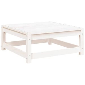 vidaXL Vrtni stolček za noge bel 70x70x30 cm trdna tikovina