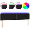vidaXL LED posteljno vzglavje črno 160x5x78/88 cm blago