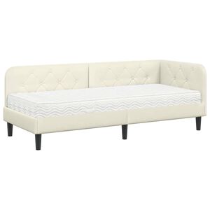 vidaXL Kotna postelja krema 80 x 200 cm Žamet