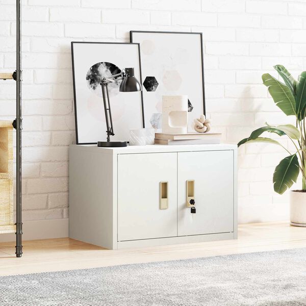 vidaXL Omarica za shranjevanje Bela 60 x 40 x 40 cm Jeklo