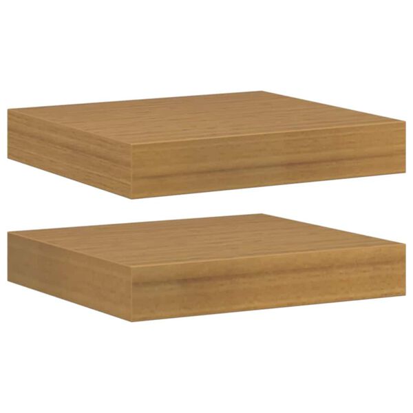 vidaXL Stenska polica 2 pcs Bež 23 x 23,5 x 4 cm Konstruiran les