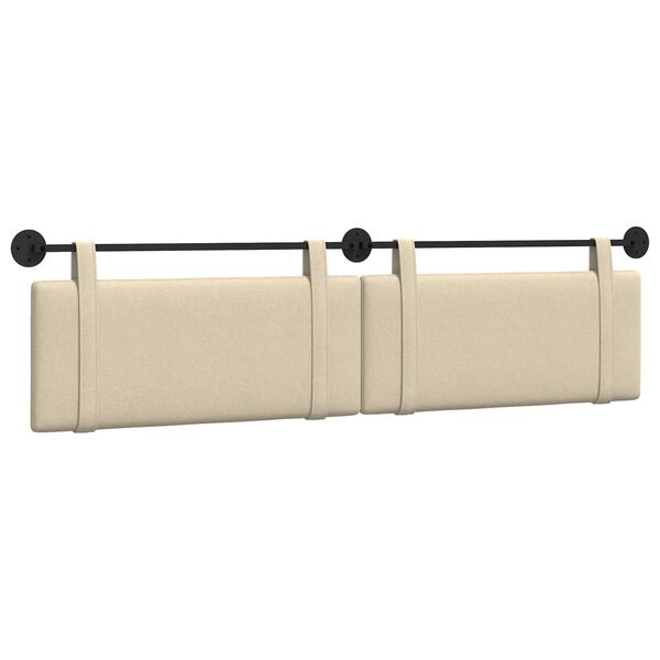 vidaXL Visoki naslon za glavo Enobarvno krema 210 x 55 x 5 cm blago